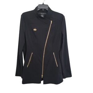 Noel Asmar Black Asymmetrical Zip Equestrian Show Jacket Spa Uniform Large